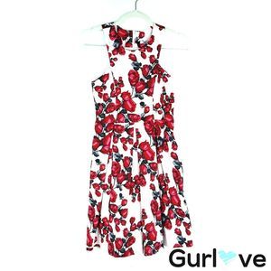 Jet Sleeveless Floral Roses A Line Size S